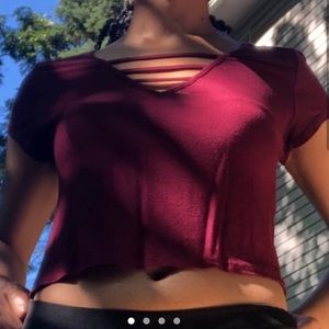 Maroon crop top